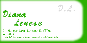 diana lencse business card